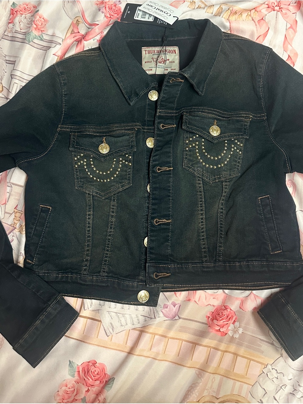 True Religion Studded Crop Trucker Jacket